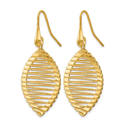 Sterling Silver Gold-Tone Shepherd Hook Drop French Wire Earrings, 46 mm - View 2