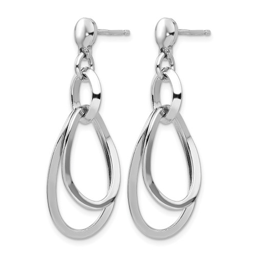 Sterling Silver Rhodium-Plated Polished Dangle Earrings, 38.02 mm - View 2