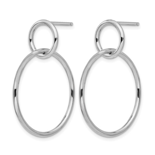 Sterling Silver Rhodium-Plated Polished Post Dangle Earrings, 33.73 mm - View 2