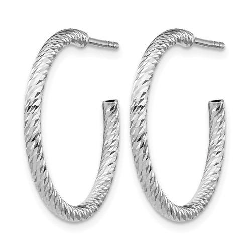 Sterling Silver Rhodium-Plated Radiant Essence Diamond-Cut Hoop Earrings, 23 mm - View 2