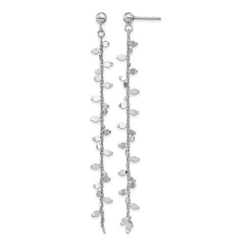 Sterling Silver Rhodium-Plated Post Dangle Earrings, 80 mm