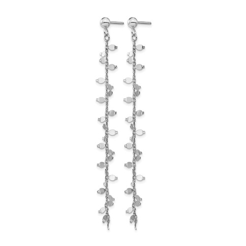 Sterling Silver Rhodium-Plated Post Dangle Earrings, 80 mm - View 2