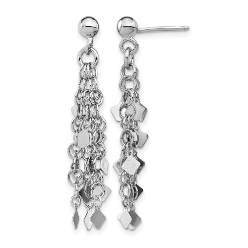 Sterling Silver Rhodium-Plated Post Dangle Earrings, 40 mm