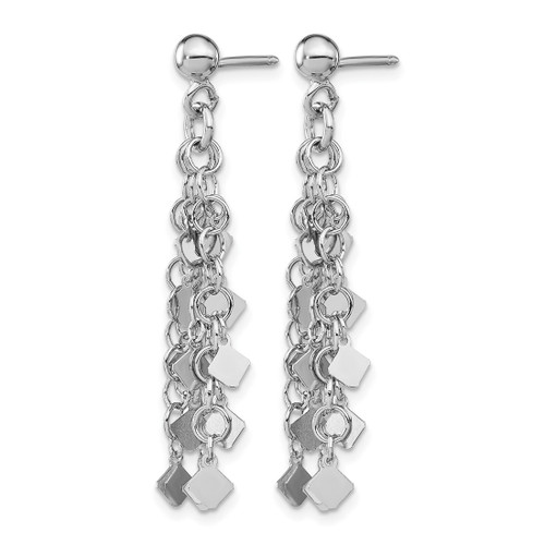 Sterling Silver Rhodium-Plated Post Dangle Earrings, 40 mm - View 2