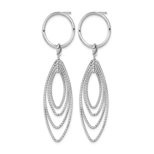 Sterling Silver Rhodium-Plated Post Dangle Earrings, 63.6 mm - View 2