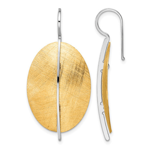 Sterling Silver Rhodium-Plated Radiant Essence Rhodium-Plated Gold-Tone Dangle French Wire Earrings, 42.8 mm