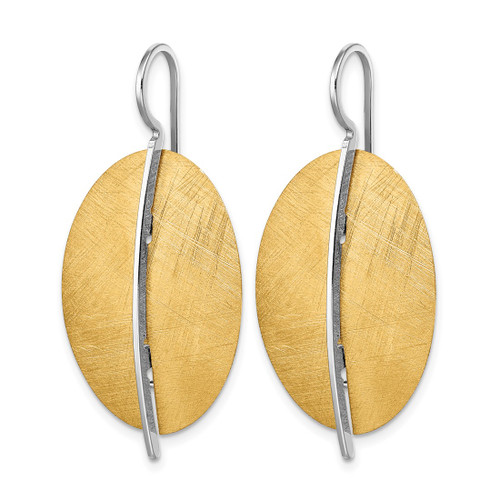 Sterling Silver Rhodium-Plated Radiant Essence Rhodium-Plated Gold-Tone Dangle French Wire Earrings, 42.8 mm - View 2