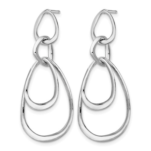 Sterling Silver Rhodium-Plated Polished Post Dangle Earrings, 42 mm - View 2