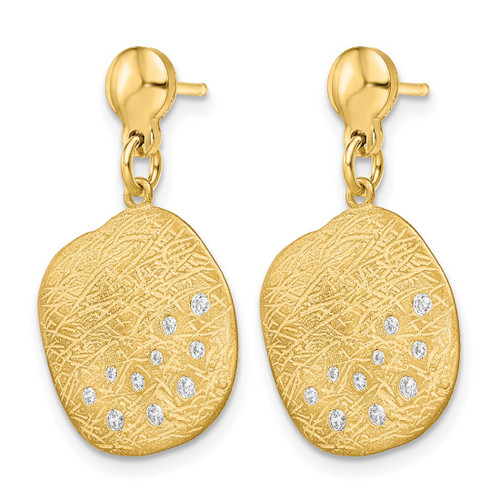 Sterling Silver Radiant Essence Gold-Tone Cubic Zirconia Dangle Earrings, 26 mm - View 2