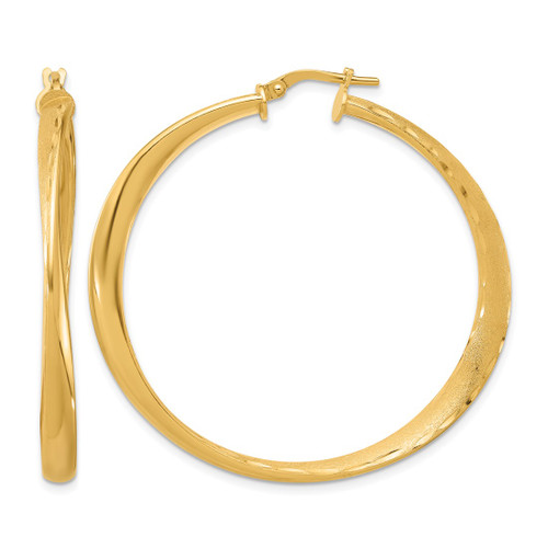 Sterling Silver Gold-Tone Polished Hoop Earrings, 48 mm