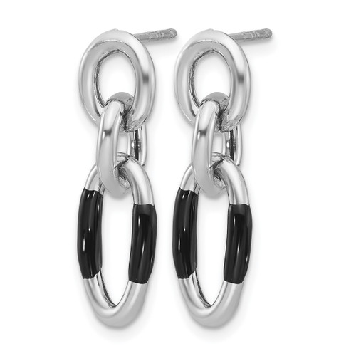 Sterling Silver Rhodium-Plated with Enamel Dangle Earrings, 25.7 mm - View 2