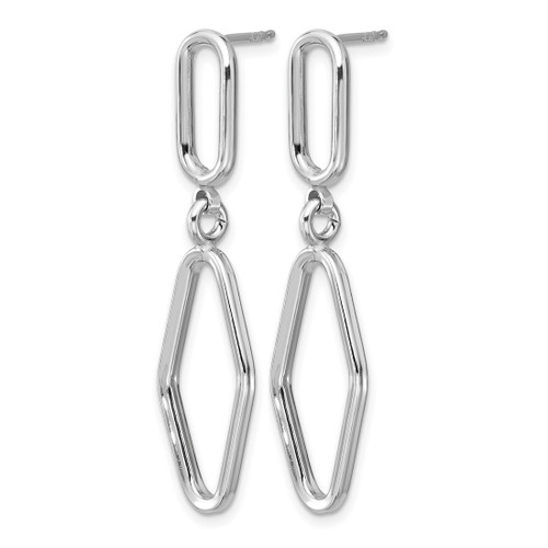 Sterling Silver Rhodium-Plated Polish Geometric Dangle Earrings, 43.5 mm - View 2