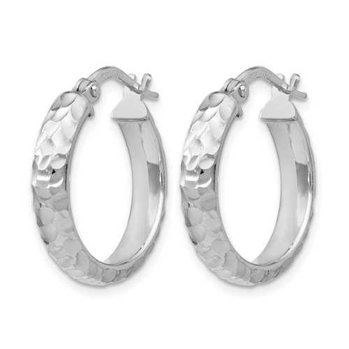 Sterling Silver Radiant Essence Rhodium-Plated Hinged Hoop Earrings, 21 mm - View 2