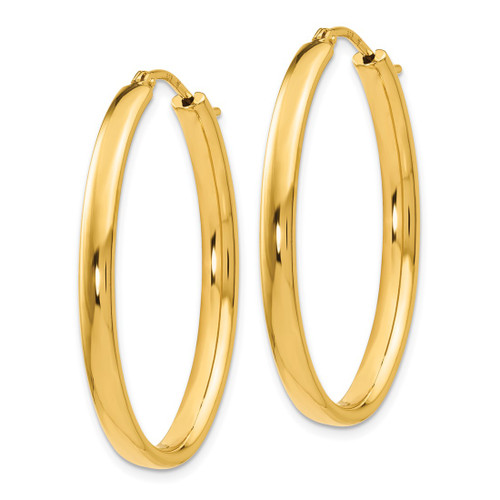 Sterling Silver Gold-Tone Polished Oval Hoop Earrings, 34 mm - View 2
