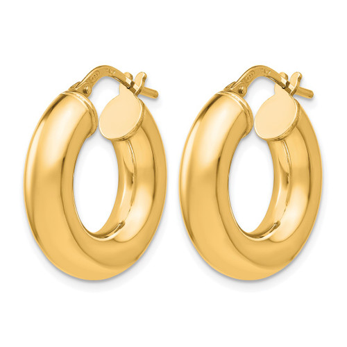 Sterling Silver Gold-Tone Polished Hoop Earrings, 21 mm - View 2