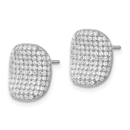 Rhodium-Plated Brilliant Embers Sterling Silver & Cubic Zirconia Polished Stud Earrings, 12.85 mm - View 2