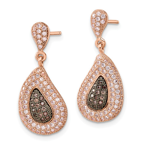 Sterling Silver Gold-Tone Cubic Zirconia Brilliant Embers Dangle Earrings, 25 mm - View 2