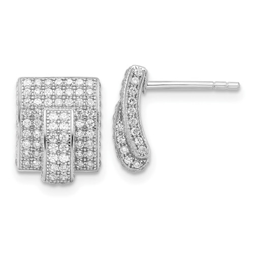 Sterling Silver & Cubic Zirconia Brilliant Embers Stud Earrings, 12.3 mm