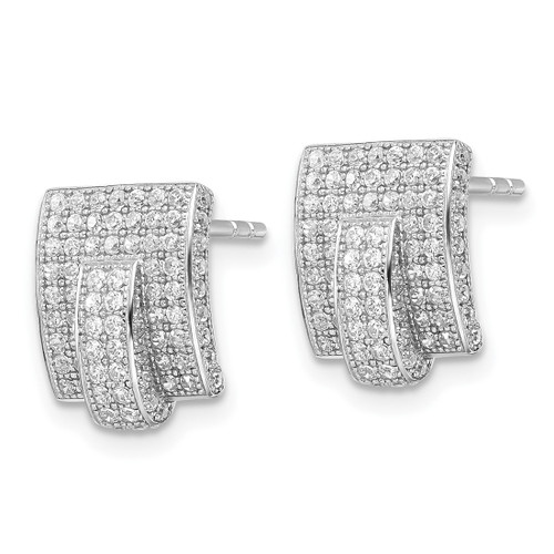 Sterling Silver & Cubic Zirconia Brilliant Embers Stud Earrings, 12.3 mm - View 2