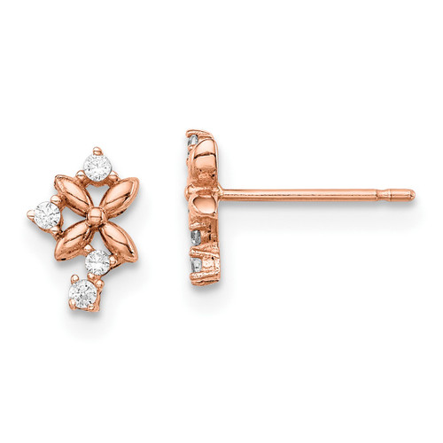 14K Rose Gold Madi K Rose Gold Cubic Zirconia Stud Earrings - SE2916