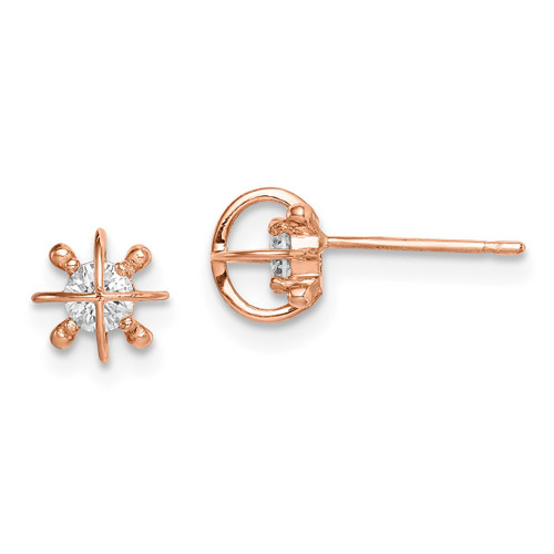 14K Rose Gold Madi K Rose Gold Cubic Zirconia Stud Earrings - SE2921