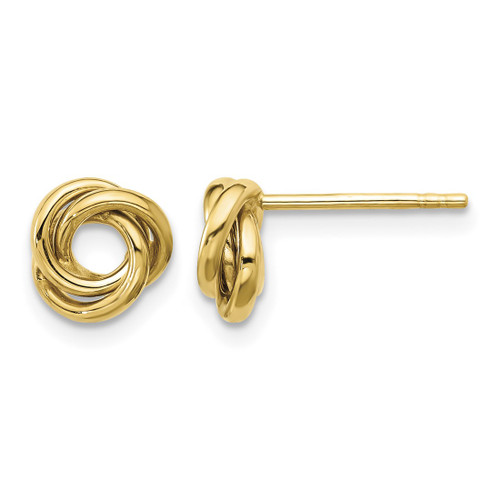 14K Yellow Gold Polished Love Knot Stud Earrings