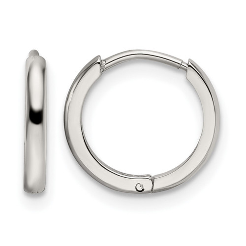 Chisel Stainless Steel Polished 1.4 mm Endless Hinged Hoops Earrings, 11.52 mm Long