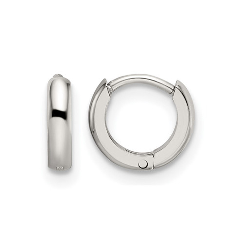 Chisel Stainless Steel Polished 2 mm Endless Hinged Hoops Earrings, 8.44 mm Long