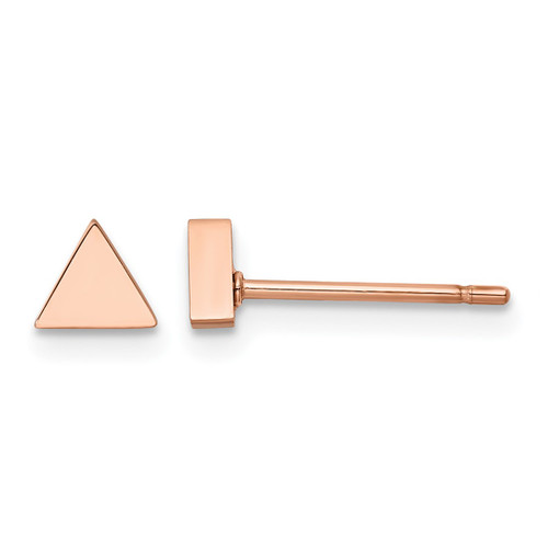 Chisel Stainless Steel Polished Rose Ion-Plated Triangle Stud Earrings, 4.82 mm