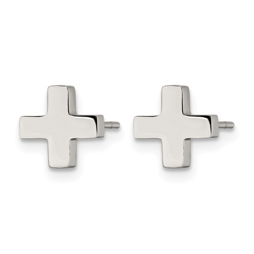 Chisel Stainless Steel Polished X Stud Earrings, 8.07 mm - View 2