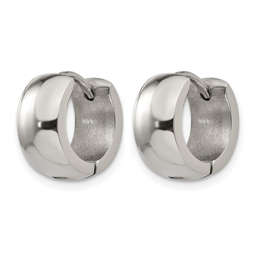 Chisel Stainless Steel Polished 6 mm Hinged Hoop Earrings, 13 mm Long - View 2