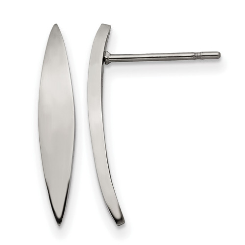 Stainless Steel Polished Post Drop Earrings, 22.8 mm