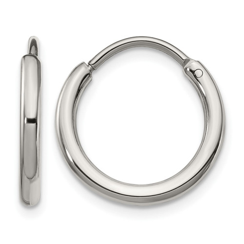 Chisel Stainless Steel Polished 2 mm Endless Hoop Earrings, 15.6 mm Long