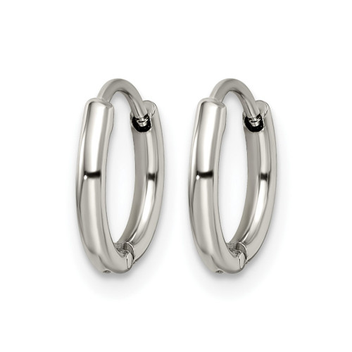 Chisel Stainless Steel Polished 1.6 mm Hinged Hoop Earrings, 11 mm Long - View 2