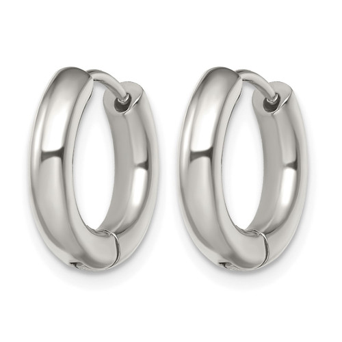 Chisel Stainless Steel Polished 3.5 mm Hinged Hoop Earrings, 15.5 mm Long - View 2