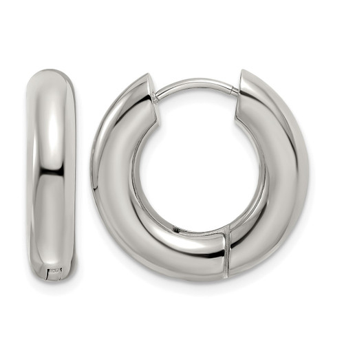 Chisel Stainless Steel Polished 5 mm Hinged Hoop Earrings, 20.5 mm Long