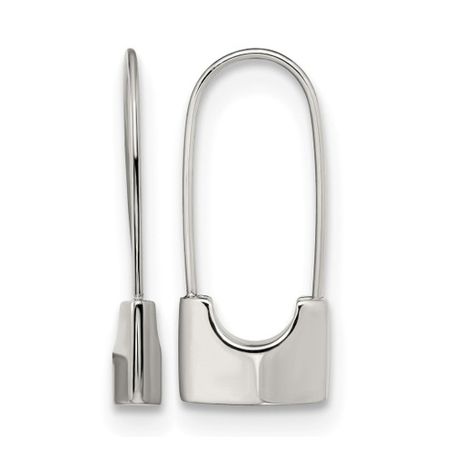 Chisel Stainless Steel Polished Lock Drop Earrings, 29.5 mm