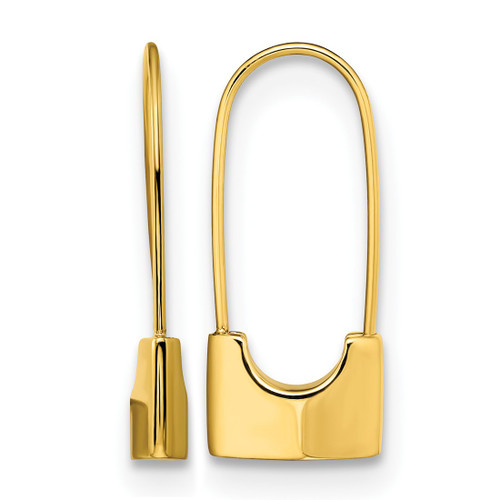 Chisel Stainless Steel Polished Yellow Ion-Plated Lock Drop Earrings, 29.5 mm