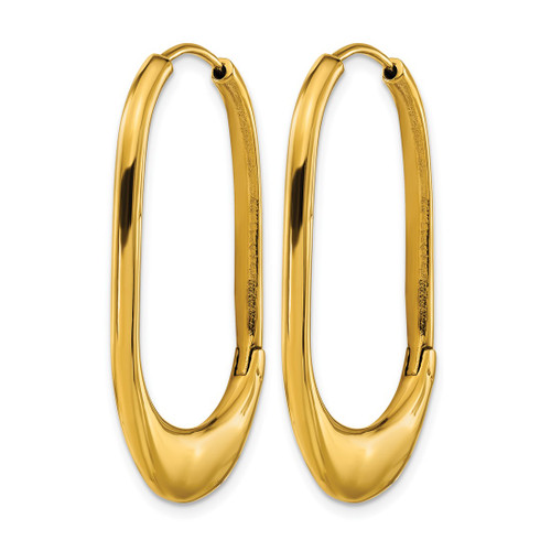 Chisel Stainless Steel Polished Yellow Ion-Plated Hinged Hoop Earrings, 38.5 mm - View 2