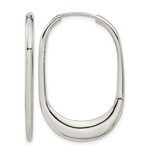 Chisel Stainless Steel Polished Hinged Hoop Earrings, 38.5 mm