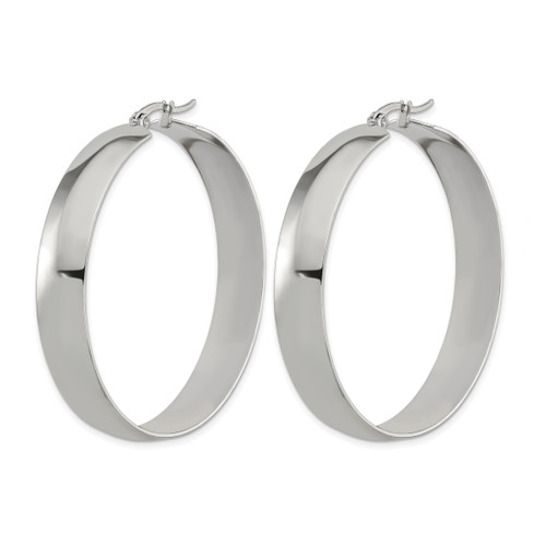 Chisel Stainless Steel Polished 9 mm Hoop Earrings, 52 mm Long - View 2