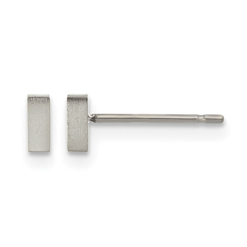 Chisel Titanium Brushed Rectangle Stud Earrings, 5 mm