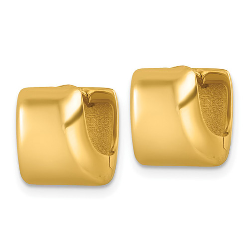 14K Yellow Gold Polished Square Hinged Hoop Earrings, 11.9 mm - View 2