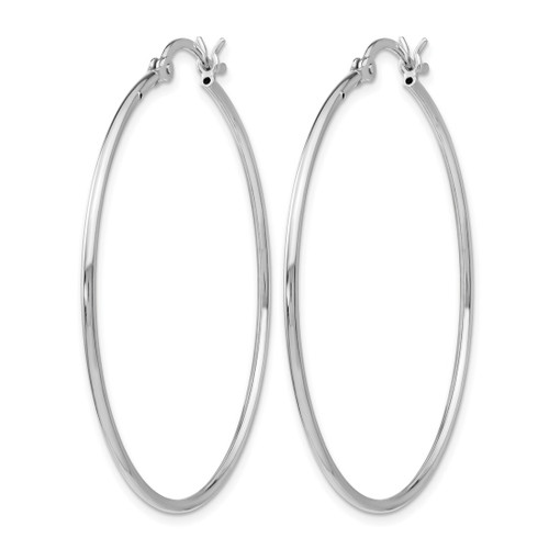 Sterling Silver Rhodium-Plated Polished Hinged Hoop Earrings, 41 mm - View 2