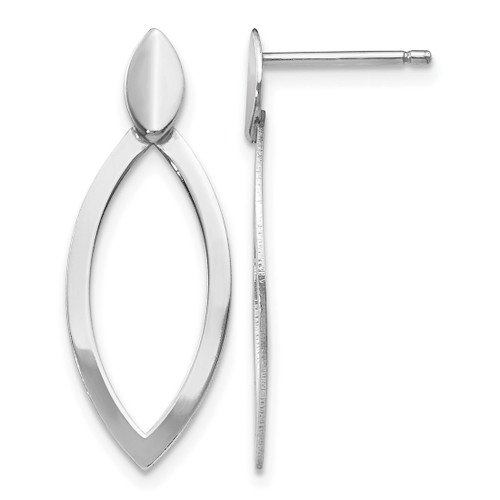 Sterling Silver Rhodium-Plated Polished Post Dangle Earrings, 25.25 mm