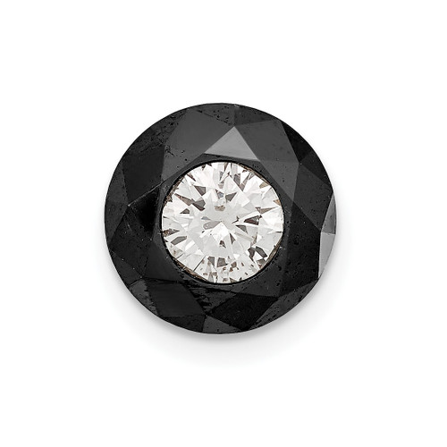 Rhodium-Plated White Night Diamonds Single Stud Earring, 9.75 mm - View 2