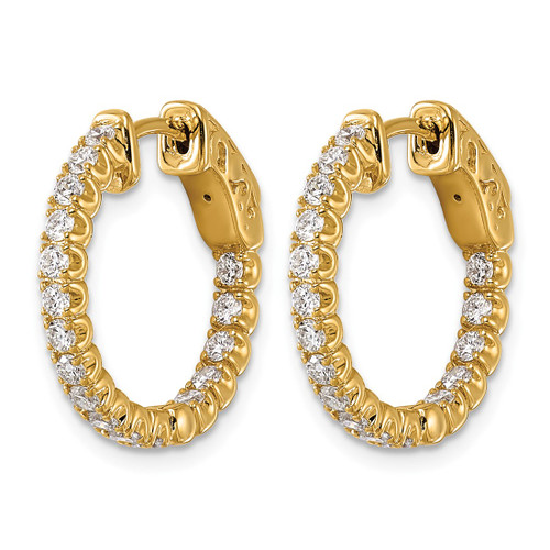 True Origin 14K Yellow Gold 1.02ct Lab-Grown Diamond Complet In and Out Hoop Earrings, 20 mm - View 2