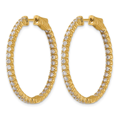 True Origin 14K Yellow Gold 2.1ct Lab-Grown Diamond Complet In and Out Hoop Earrings, 28 mm - View 2