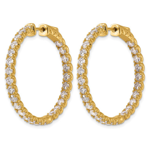 True Origin 14K Yellow Gold 5.2ct Lab-Grown Diamond Complet In and Out Hoop Earrings, 25 mm - View 2