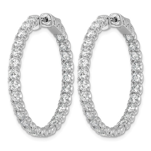 Rhodium-Plated True Origin 14K White Gold 5.2ct Lab-Grown Diamond Complet In and Out Hoop Earrings, 25 mm - View 2